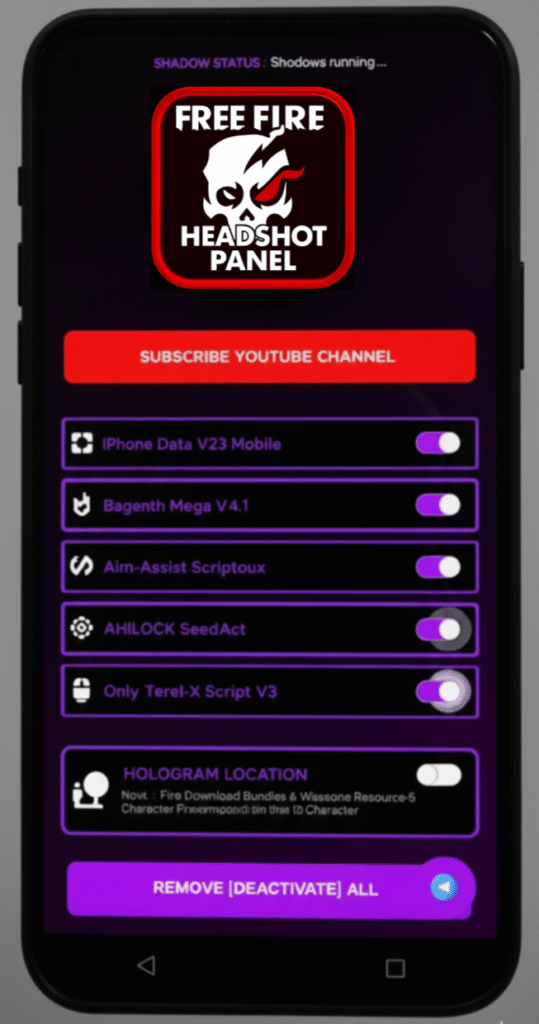 free fire headshot panel download